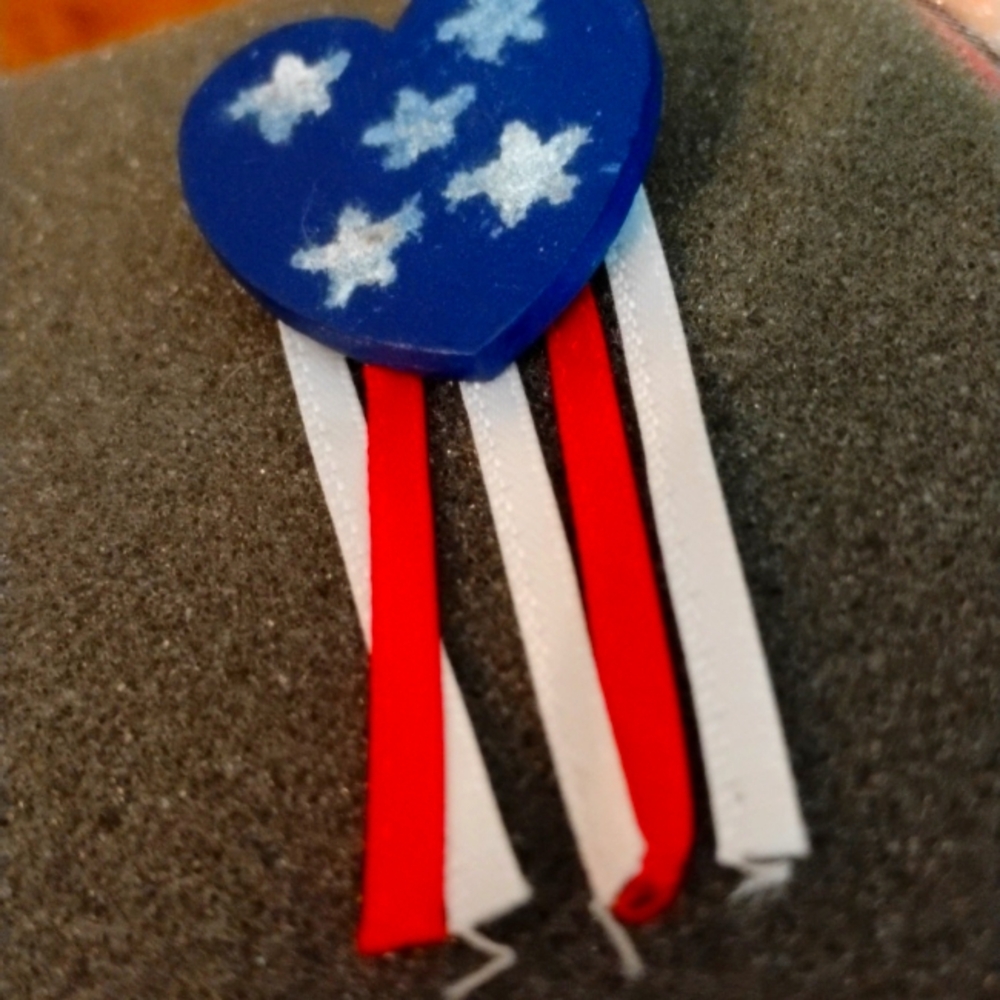 Cute heart shaped flag pin